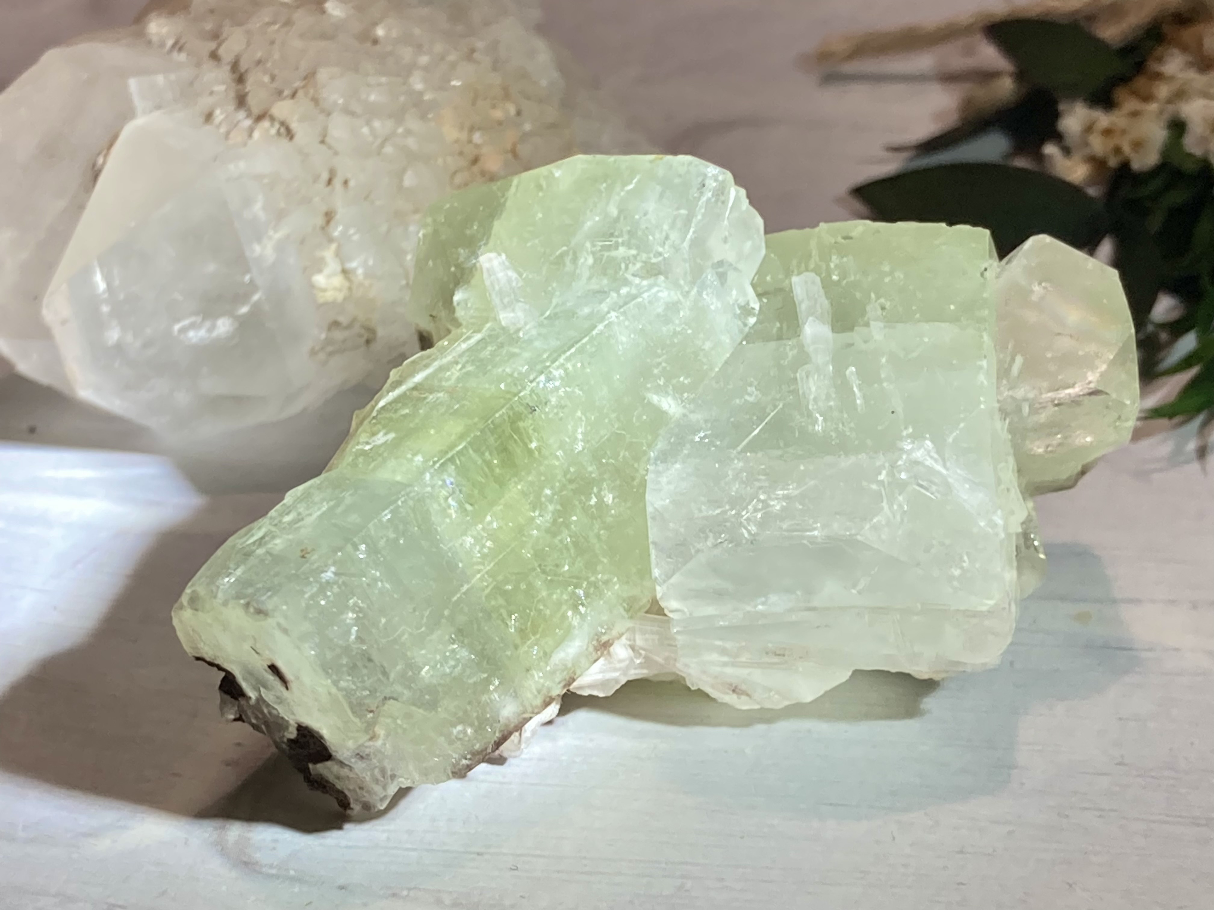 天使の水晶✨グリーンアポフィライトスティルバイト ラフストーン魚眼