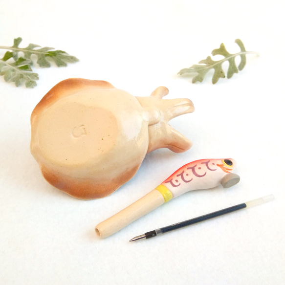 イカ釣りエギング・ペーパーウェイト&ルアーボールペン　替芯付き　魚陶器 