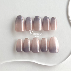 グレージュニュアンス♡ ネイルチップ ネイルチップ（つけ爪） Runash