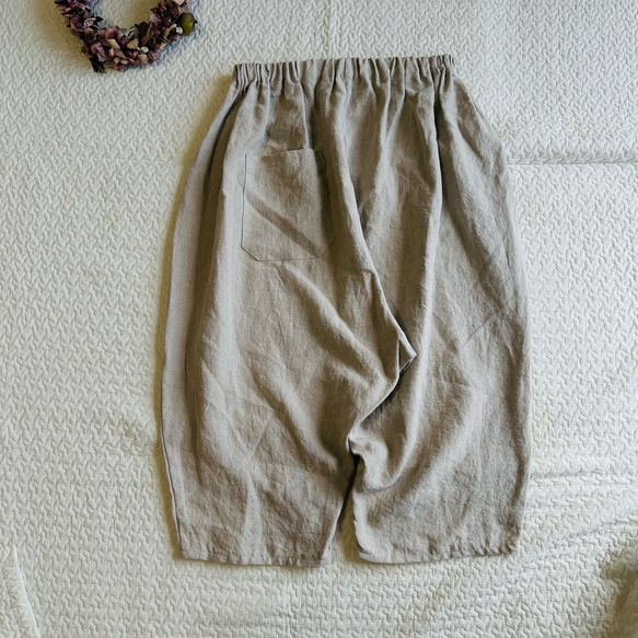リネンバレルパンツ 〈長〉リネンキナリ キュロット・ワイドパンツ 