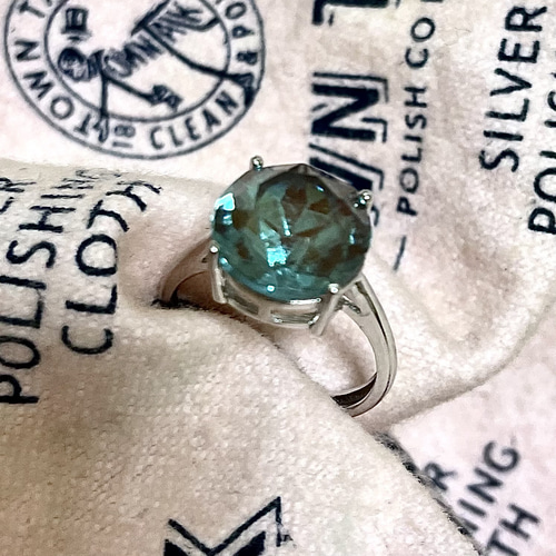 希少大粒 ヴィンテージサフィレット シンプルシルバーリング 指輪