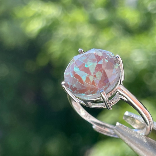 希少大粒 ヴィンテージサフィレット シンプルシルバーリング 指輪