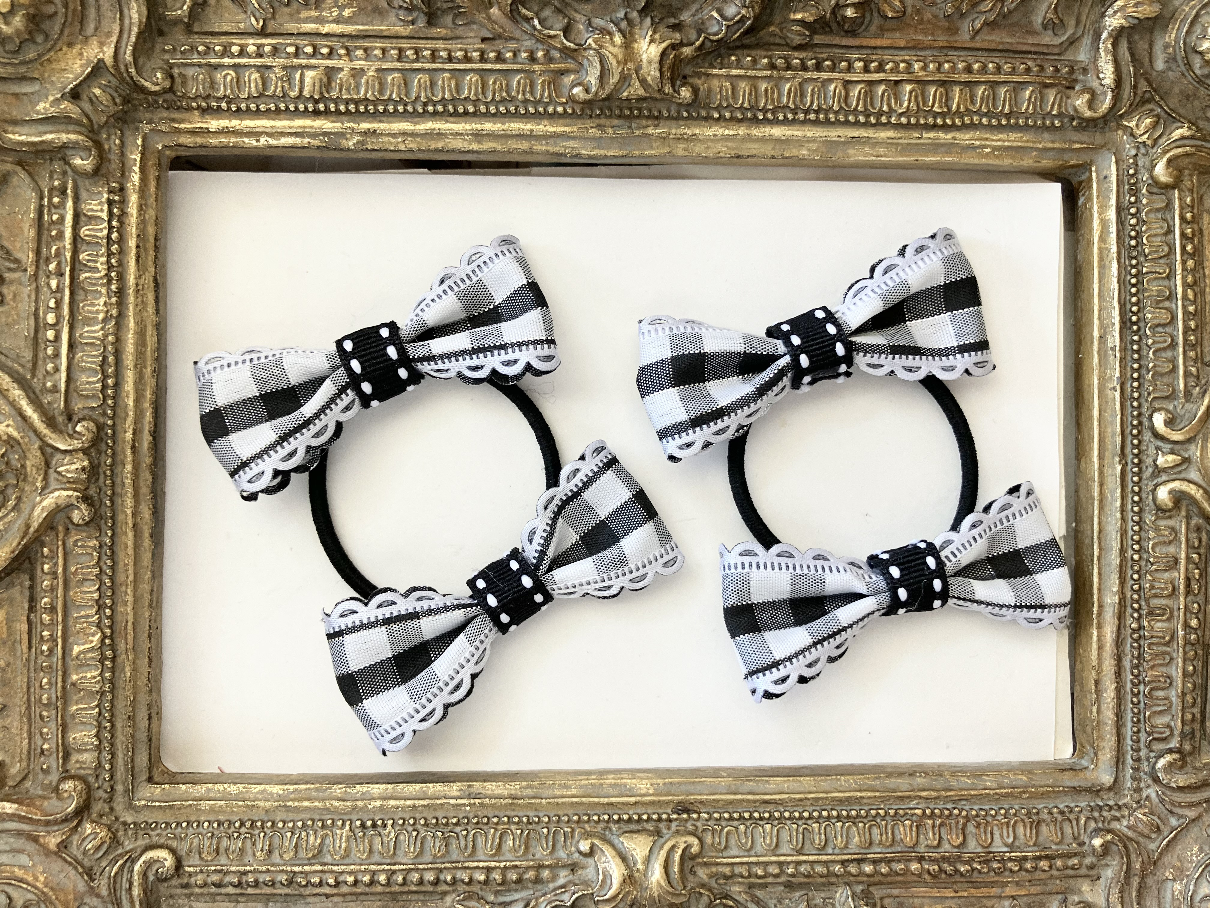 ヘアゴム キッズリボン キッズゴム ギンガムチェック　推しリボン♡ キッズリボン キッズゴム ギンガムチェック　推しリボン♡ ヘアゴム