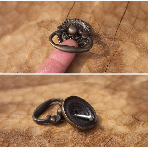 フランスアンティーク 家具用取っ手 6個セット 真鍮製 アンティーク