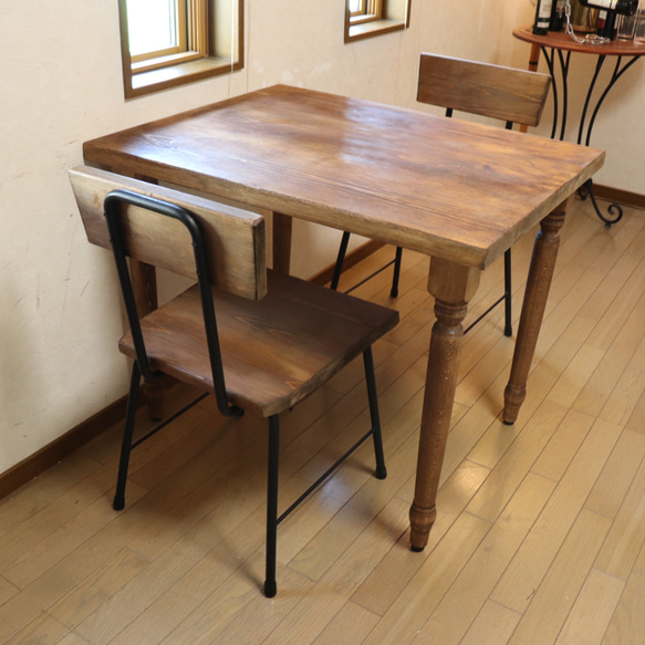 w800 ろくろ足80cm奥行80㎝ カウンターテーブル ダイニングテーブル