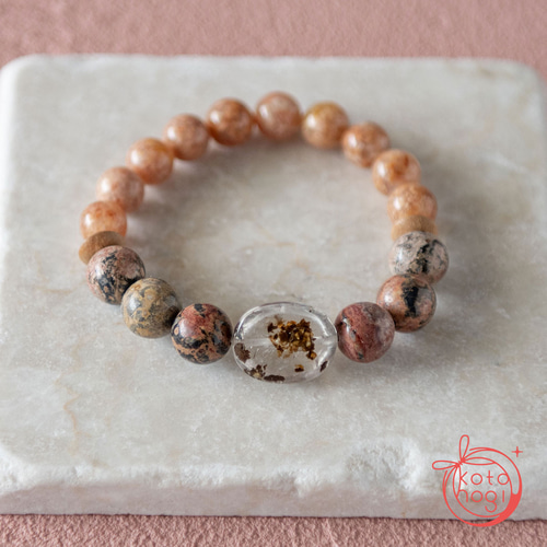 お守り ブレスレット＊天然石 ガーデンクォーツ ベトナム産桜瑪瑙