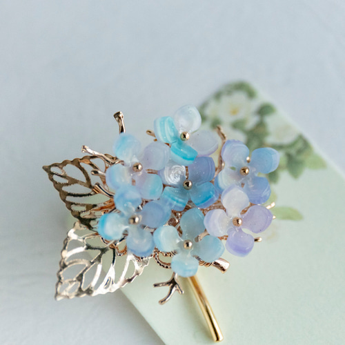 紫陽花のポニーフック / 帯留め ヘアアクセサリー 髪飾り ポニーフック  