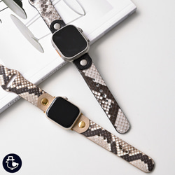 AppleWatch バンド 【 ダイヤモンドパイソン 】 本革 ヘビ柄