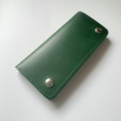 スモールクロコダイル ポロサス 本藍染 藍色 ラウンドファスナー