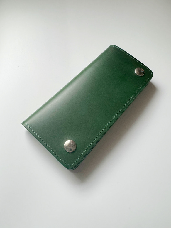 ブッテーロ グリーン トラッカーウォレット【BONIN Leather】 長