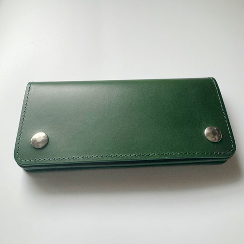 ブッテーロ グリーン トラッカーウォレット【BONIN Leather】 長