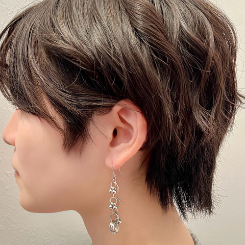 Mu セール シルバーサークルデザインピアス イヤリング 金属アレルギー 