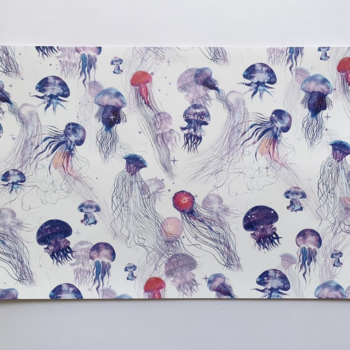 デザインペーパー くらげ2024 上質紙10枚 包装紙・ラッピングペーパー