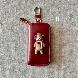 『KUMAWN/クマウン』カードポケット2個付き 便利なキーケース・牛革・多機能・スマートキー 9枚目の画像