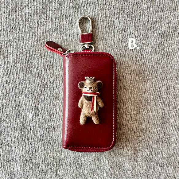 『KUMAWN/クマウン』カードポケット2個付き 便利なキーケース・牛革・多機能・スマートキー 9枚目の画像