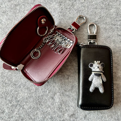 『KUMAWN/クマウン』カードポケット2個付き 便利なキーケース・牛革・多機能・スマートキー 2枚目の画像