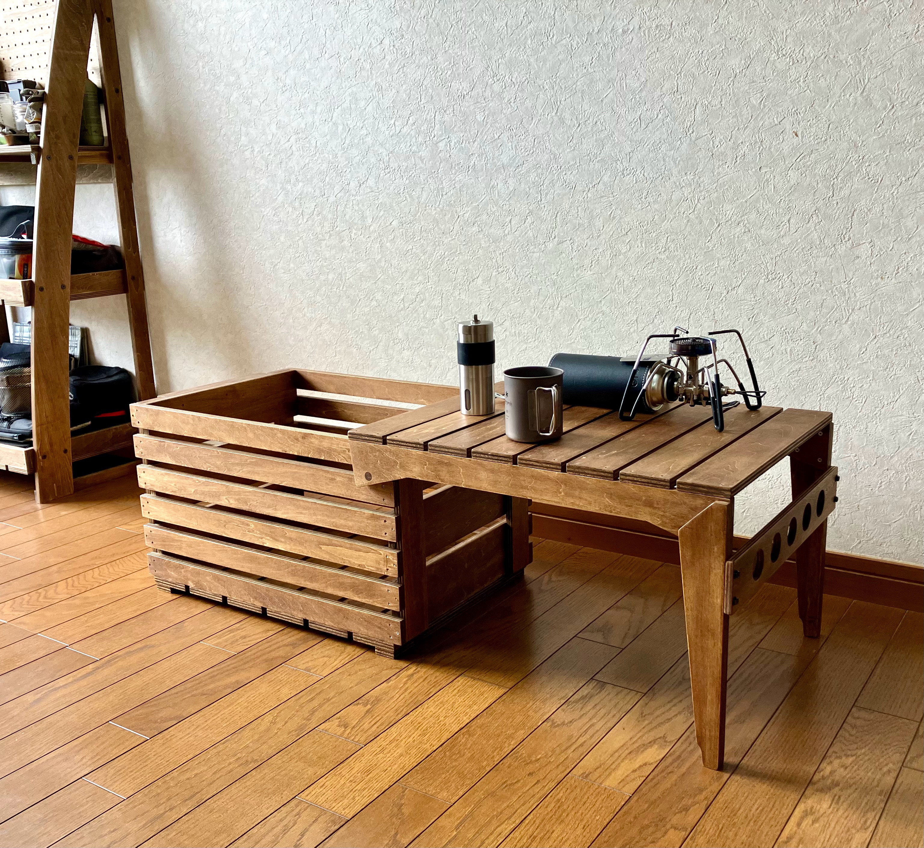 人気ブランドの 2wayテーブル　収納ボックス　キャンプ　ハンドメイド テーブル・チェア・ハンモック