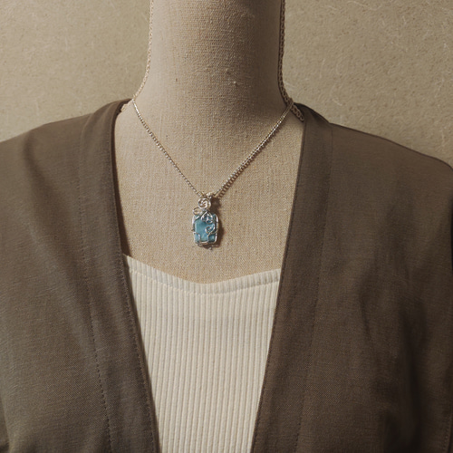 ラリマー ワイヤーラッピングネックレス ラリマー ワイヤーラッピングペンダントトップ ペンダントトップ