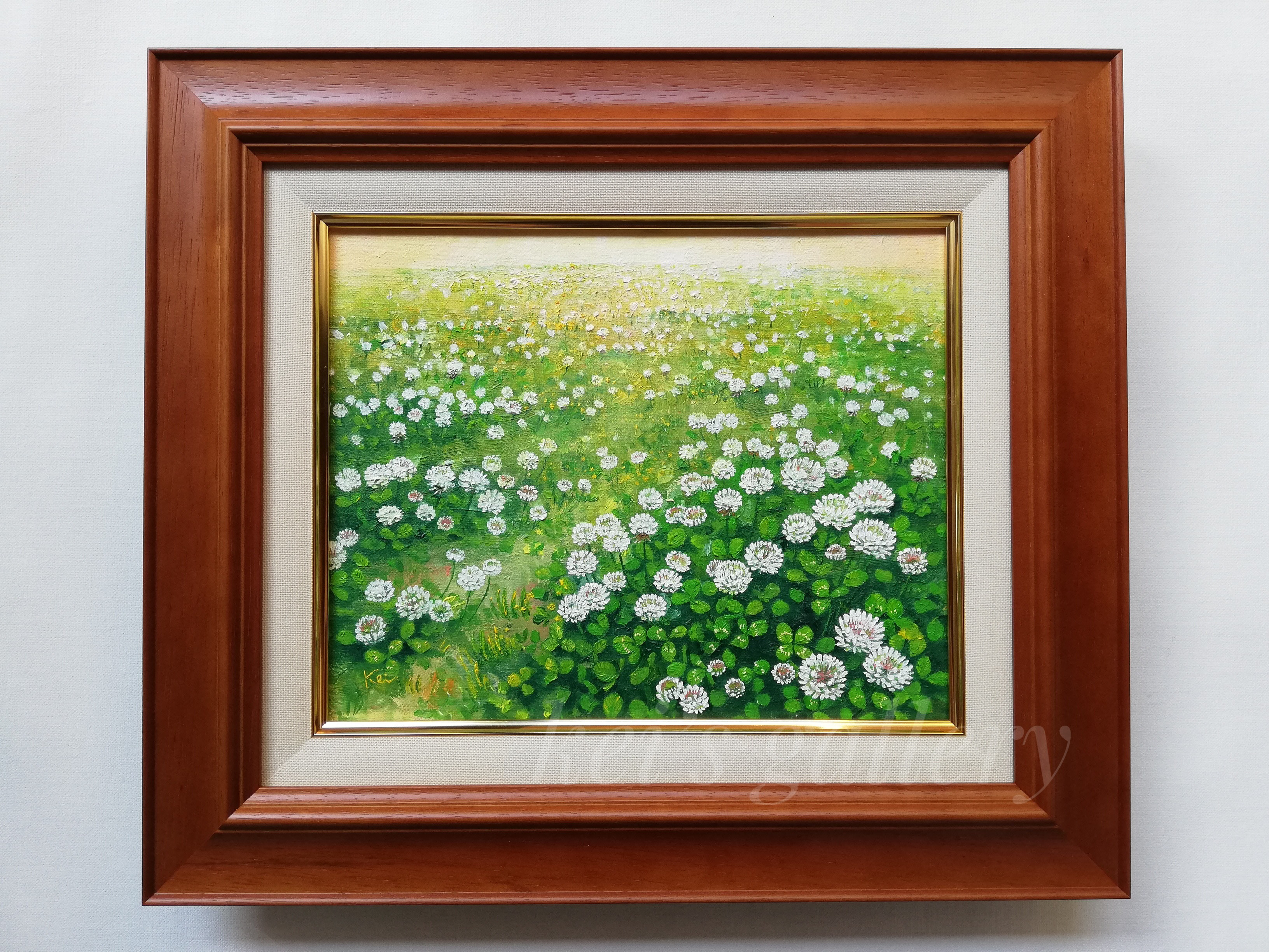 菜の花畑F6号保田三友紀の油絵 額縁無し 絵画