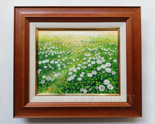クローバー畑(額縁付き、油絵原画) 絵画 kei 通販 17739282｜Creema