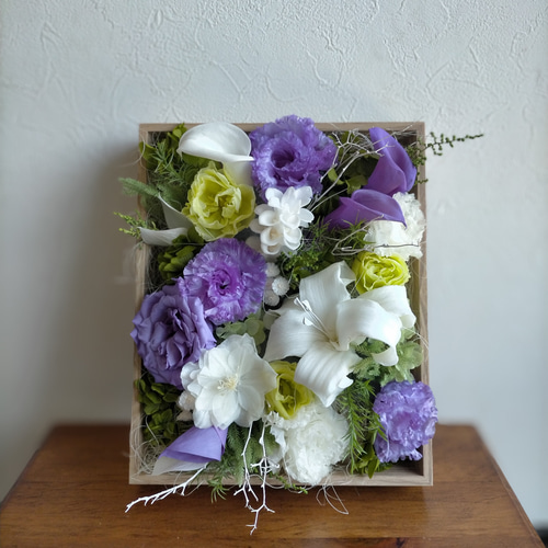 仏花　御供え花　造花　クレマチス、百合、トルコキキョウアレンジ 供花 菊とトルコキキョウのお供えアレンジ : 向島花栄 Yahoo!店