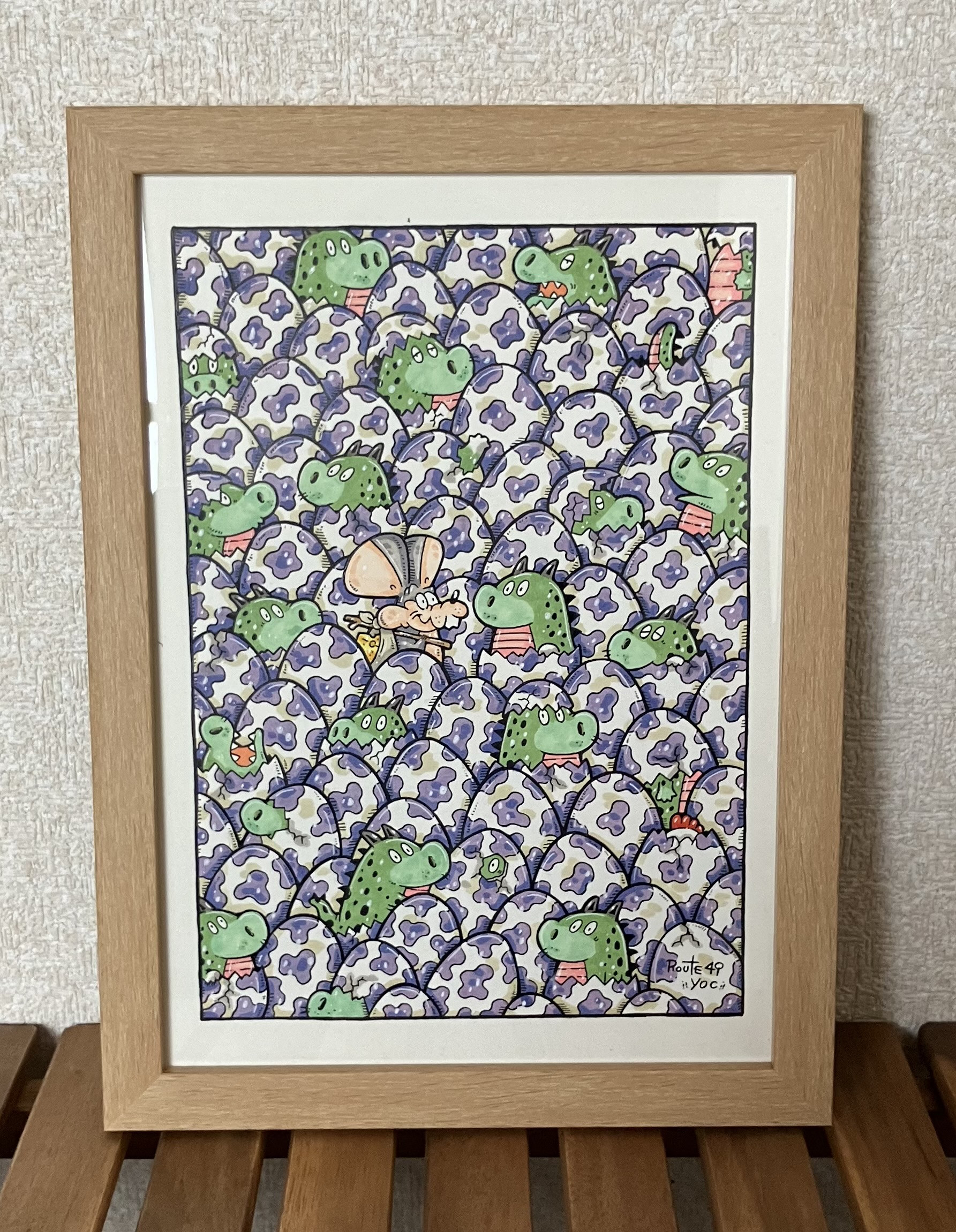 【玉子の中身】動物 絵 原画 アート マーカー