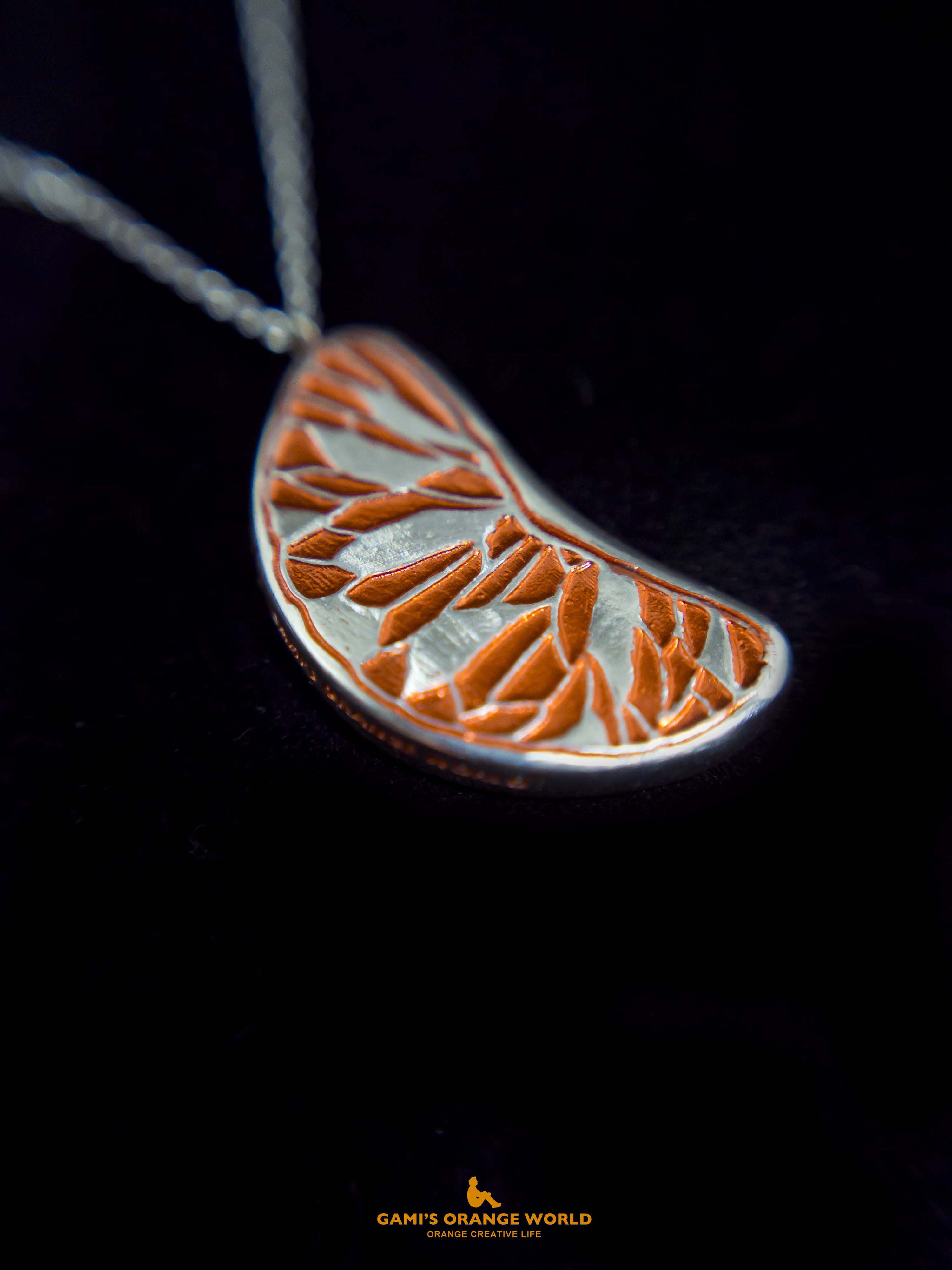 オレンジ（みかん）ネックレス【シルバー925製】（送料無料）