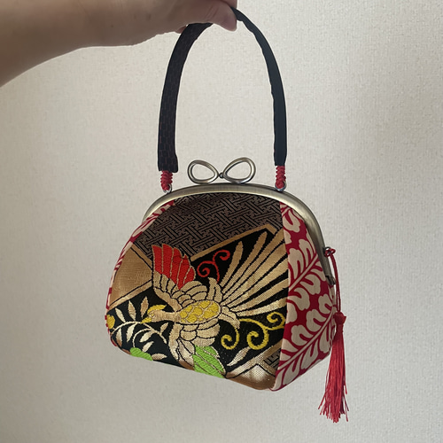 成人式 七五三 卒業式 和装オリジナルがま口バッグ ハンドバッグ