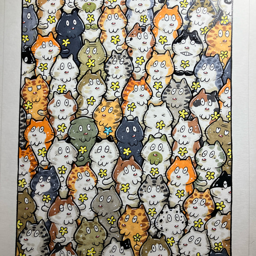 m**様 「 休憩がくれる贈りもの 」｜絵画 原画 抽象画 動物画 ドローイング A-46/24】抽象画 動物画 金魚アクリル画 原画 絵画 現代アート