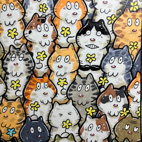 みんなが持ってるもの】動物 絵 原画 アート マーカー 花 イラスト yoc