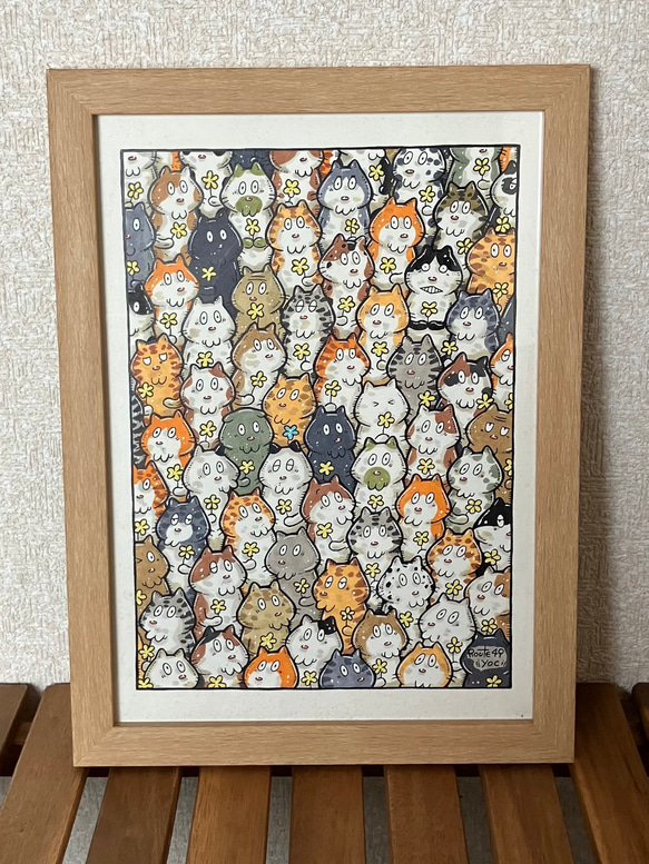 みんなが持ってるもの】動物 絵 原画 アート マーカー 花
