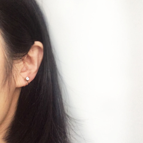 11月の誕生石宝石質の1粒ブルートパーズ イヤーカフ イヤーカフ