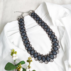 ビーズ8連ネックレス/グレイッシュ✨ ネックレス・ペンダント byei