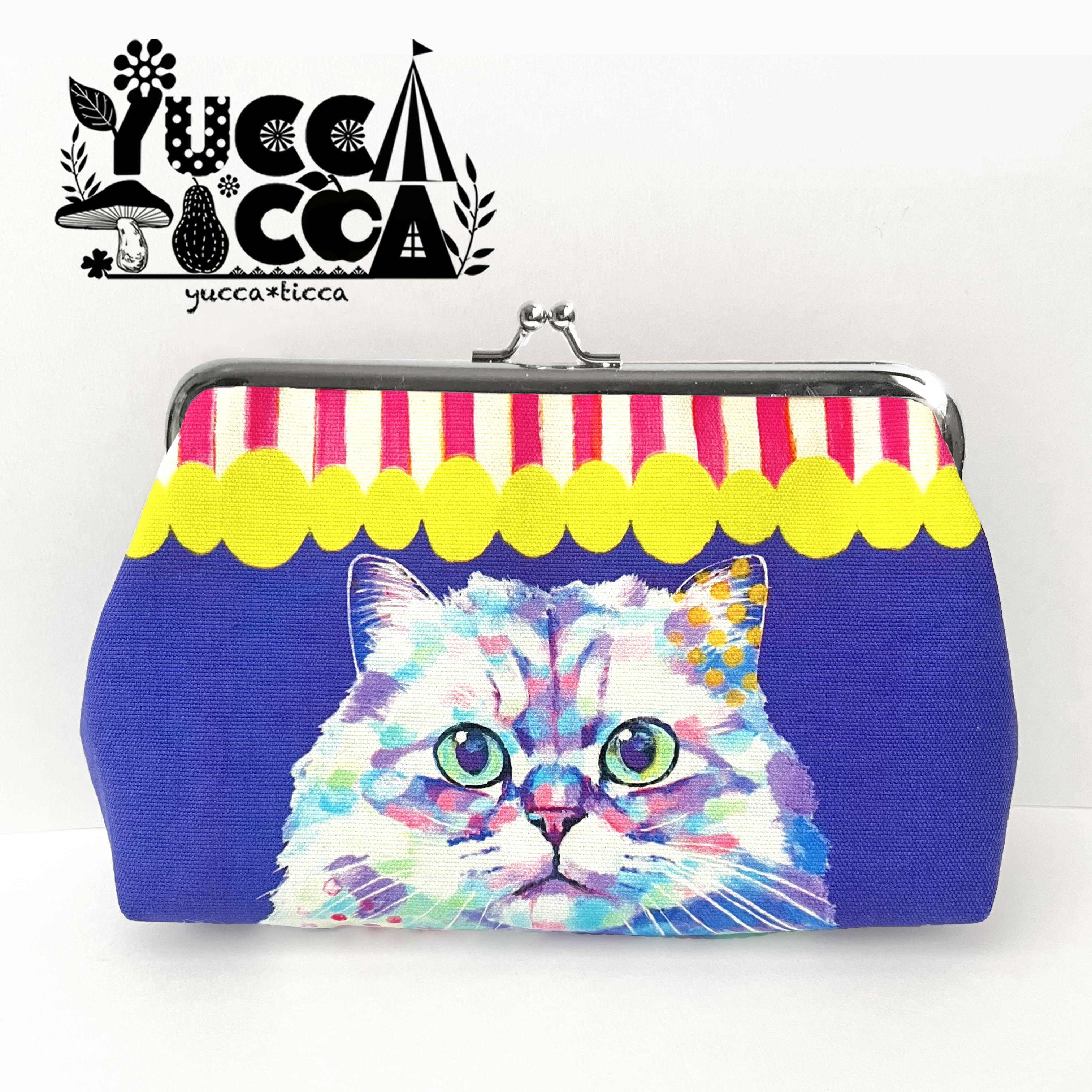 TIMIDE ネコ ポーチ 猫 ハンドメイド がま口 チャトラ （三毛猫