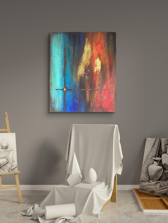 絶対零度/ 抽象画 キャンバス 73×61㎝ F20 モダンアート 原画1点のみ