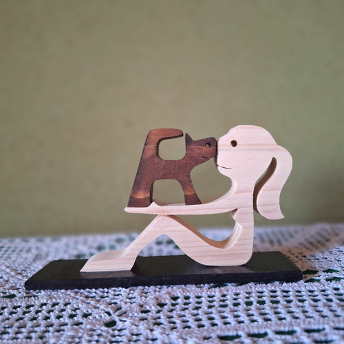 木工アート Woman&Cat その他置物 makochin 通販 17739770