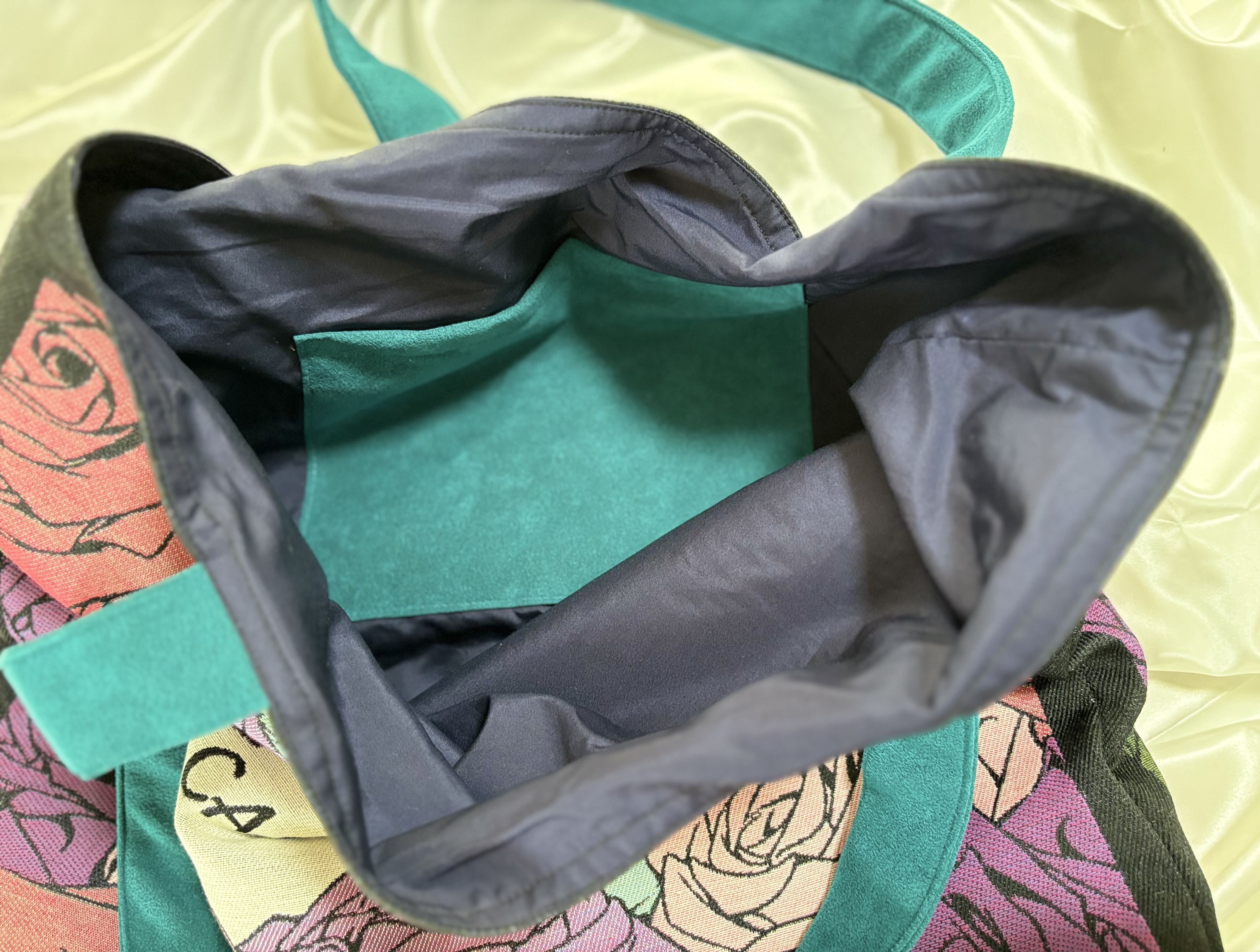 カセラサラオリジナル ローズショルダーバッグ持ち手ブルー                  大人可愛い レッスンバッグ