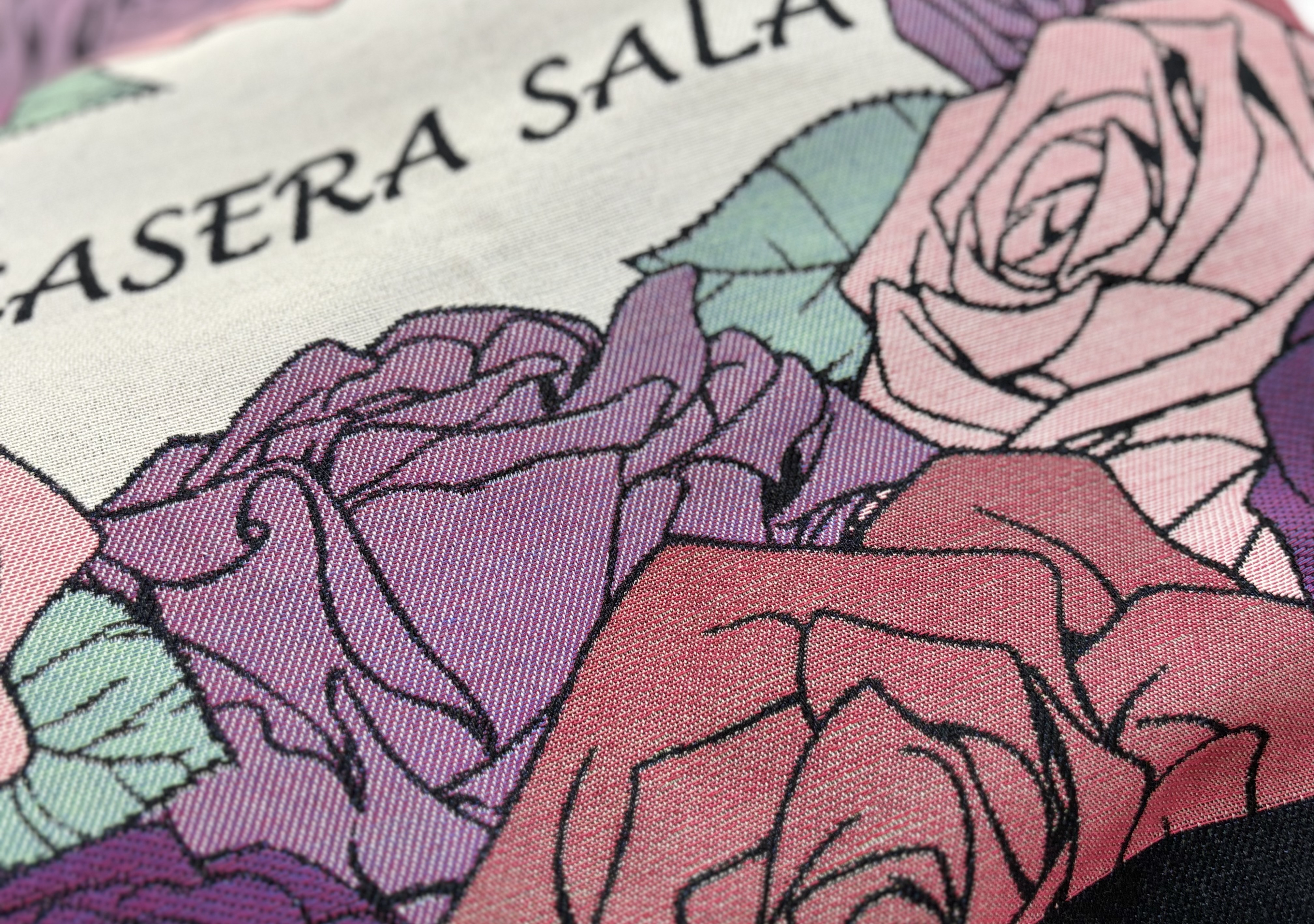 カセラサラオリジナル ローズショルダーバッグ持ち手ブルー                  大人可愛い レッスンバッグ