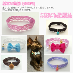 初めての首輪 ファースト首輪 はげない首輪 シュシュ軽い猫の首輪 子猫 仔猫 短毛 超軽量 ネコ首輪 セーフティ首輪 9枚目の画像