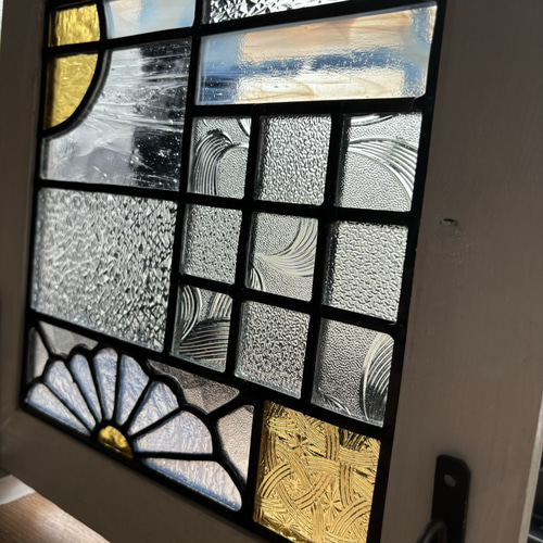 送料無料】和柄ステンドグラスパネル 月 和室 モダン アンティーク