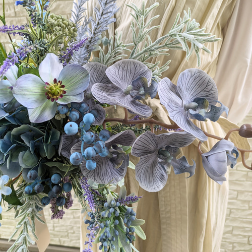 2点セット アートフラワーブーケ　F16　造花ブーケ　ウェディングブーケ 楽天市場】ウェディングブーケ 造花ブーケ ブーケ ブートニア