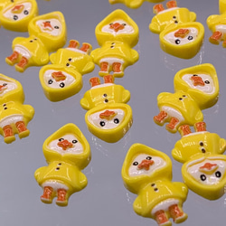 ネイルパーツ アヒル 動物 14ｍｍ イエロー 50個 キャラクター 混色 3Ｄ 立体 ぷっくり 樹脂 デコ 3839 3枚目の画像