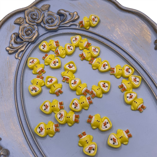 ネイルパーツ アヒル 動物 14mm イエロー 50個 キャラクター 混色
