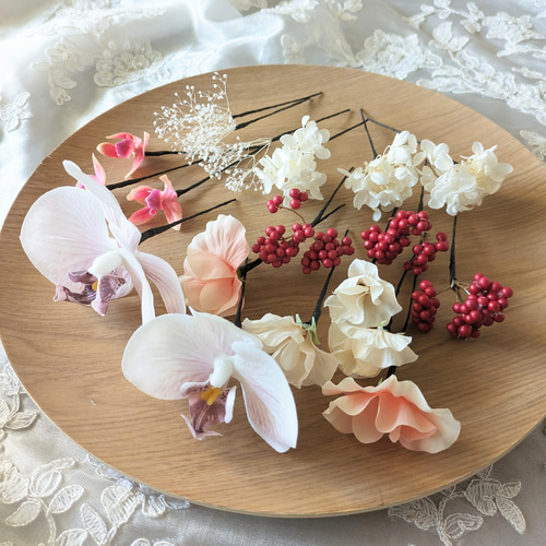 ヘッドピース付き和装ブーケ　ブライダルブーケ　アーティフィシャル ヘッドピース付き和装ブーケ ブライダルブーケ アーティフィシャル