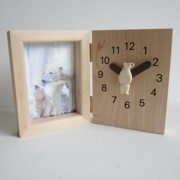シロクマ君　置き時計・写真立て 1枚目の画像