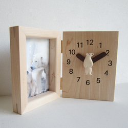 シロクマ君　置き時計・写真立て 3枚目の画像