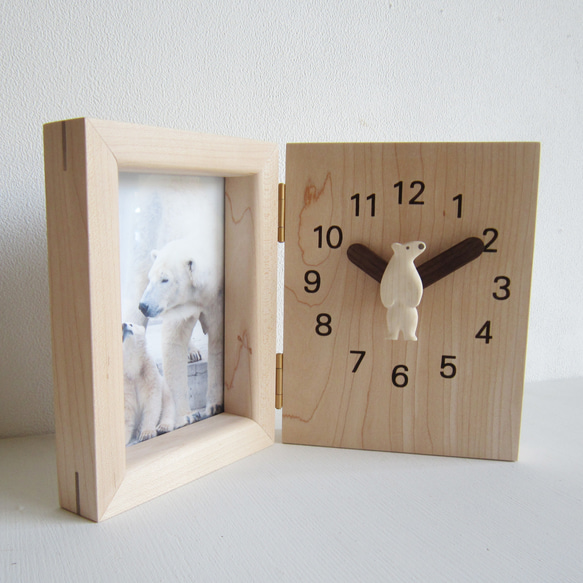 シロクマ君　置き時計・写真立て 3枚目の画像