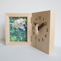 白ラブ　置き時計・写真立て 2枚目の画像