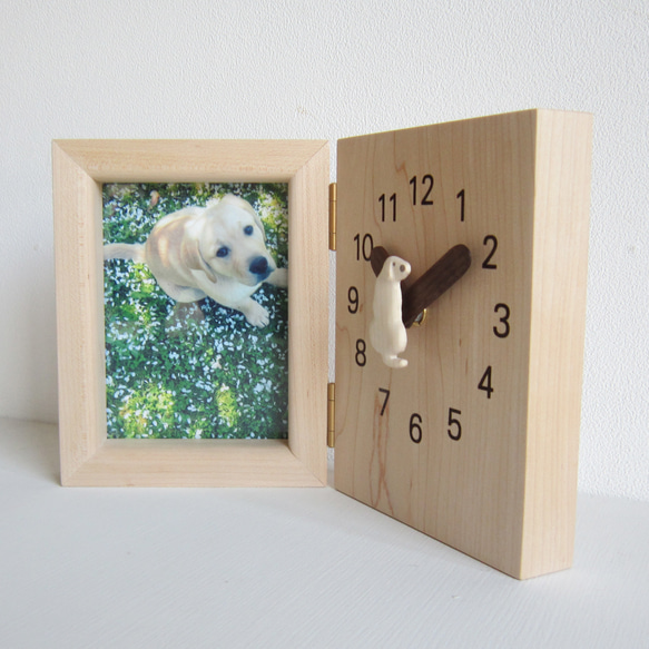 白ラブ　置き時計・写真立て 2枚目の画像