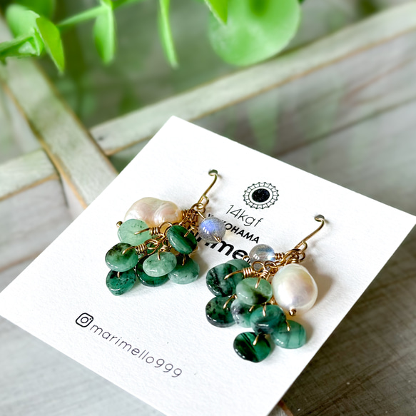 14kgfラブラドライト・エチオピアオパールピアス/イヤリング 14kgfラブラドライト・エチオピアオパールピアス/イヤリング